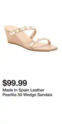 TJ Maxx Made In Spain Leather Pearlita 50 Wedge Sandals offer