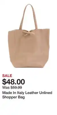 TJ Maxx Made In Italy Leather Unlined Shopper Bag offer