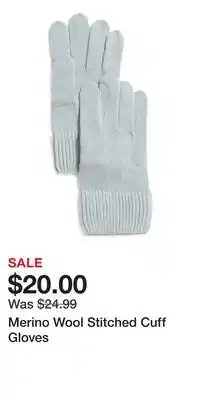 TJ Maxx Merino Wool Stitched Cuff Gloves offer