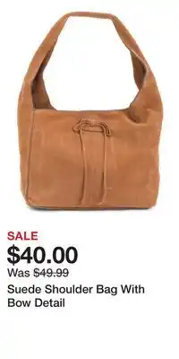 TJ Maxx Suede Shoulder Bag With Bow Detail offer
