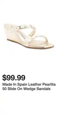 TJ Maxx Made In Spain Leather Pearlita 50 Slide On Wedge Sandals offer