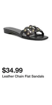 TJ Maxx Leather Chain Flat Sandals offer