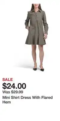 TJ Maxx Mini Shirt Dress With Flared Hem offer