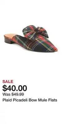 TJ Maxx Plaid Picadeli Bow Mule Flats offer