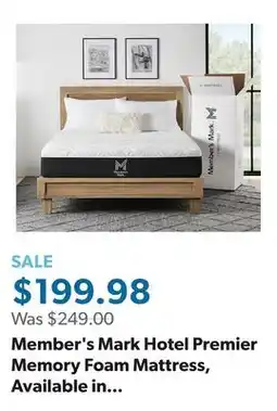 Sam's Club Member's Mark Hotel Premier Memory Foam Mattress, Available in Medium, Firm, and Ultra Plush offer