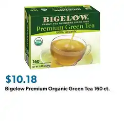 Sam's Club Bigelow Premium Organic Green Tea 160 ct offer