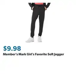 Sam's Club Member's Mark Girl's Favorite Soft Jogger offer
