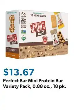 Sam's Club Perfect Bar Mini Protein Bar Variety Pack, 0.88 oz., 18 pk offer