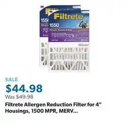 Sam's Club Filtrete Allergen Reduction Filter for 4 Housings, 1500 MPR, MERV 12 offer