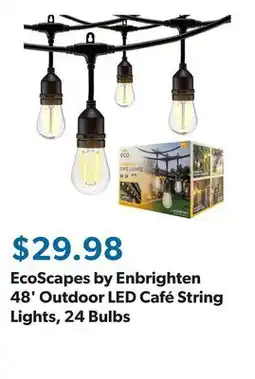 Sam's Club EcoScapes by Enbrighten 48' Outdoor LED Café String Lights, 24 Bulbs offer
