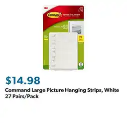 Sam's Club Command Large Picture Hanging Strips, White 27 Pairs/Pack offer