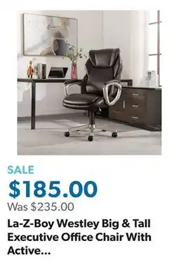 Sam's Club La-Z-Boy Westley Big & Tall Executive Office Chair With Active Lumbar Support offer