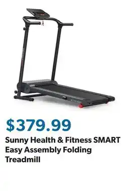 Sam's Club Sunny Health & Fitness SMART Easy Assembly Folding Treadmill offer