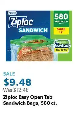 Sam's Club Ziploc Easy Open Tab Sandwich Bags, 580 ct offer