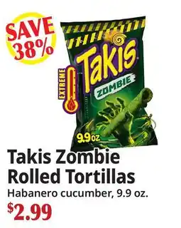 Ocean State Job Lot Takis Zombie Rolled Tortillas offer