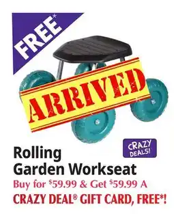 Ocean State Job Lot Rolling Garden Workseat offer