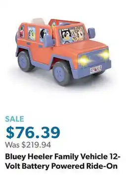 Sam's Club Bluey Heeler Family Vehicle 12-Volt Battery Powered Ride-On offer