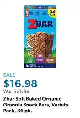 Sam's Club Zbar Soft Baked Organic Granola Snack Bars, Variety Pack, 36 pk offer