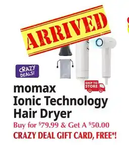 Ocean State Job Lot momax Ionic Technology Hair Dryer offer