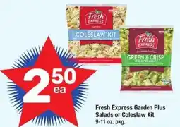 Albertsons Fresh Express Garden Plus Salads or Coleslaw Kit offer