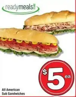 Albertsons All American Sub Sandwiches offer