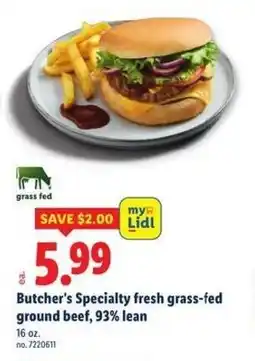 Lidl Butcher's Specialty fresh grass-fed ground beef offer