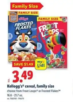 Lidl Kellogg's® cereal, family size offer