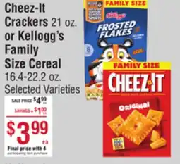 Smart & Final Cheez-It Crackers or Kellogg's Family Size Cereal offer