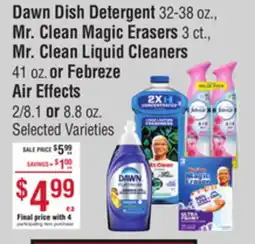Smart & Final Dawn Dish Detergent, Mr. Clean Magic Erasers, Mr. Clean Liquid Cleaners or Febreze Air Effects offer