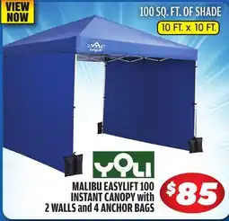 Big 5 Yoli Malibu EasyLift 100 10' x 10' Straight Leg Instant Canopy Value Pack offer