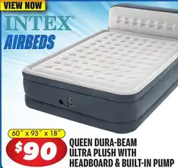 Big 5 Intex Queen 18 Dura-Beam Ultra Plush Airbed with Headboard and Built-In Pump offer