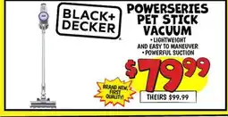 Ollie's BLACK + DECKER POWERSERIES PET STICK VACUUM offer