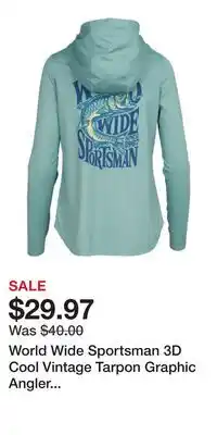 Cabela's World Wide Sportsman 3D Cool Vintage Tarpon Graphic Angler Long-Sleeve Hoodie offer