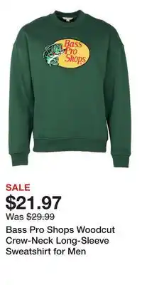 Cabela's Bass Pro Shops Woodcut Crew-Neck Long-Sleeve Sweatshirt for Men offer