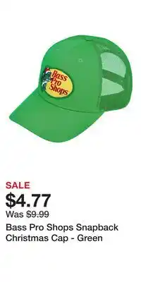 Cabela's Bass Pro Shops Snapback Christmas Cap - Green offer