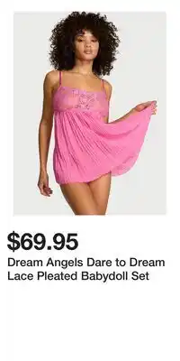Victoria's Secret Dream Angels Dare to Dream Lace Pleated Babydoll Set offer