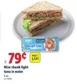 Lidl Nixe chunk light tuna in water offer