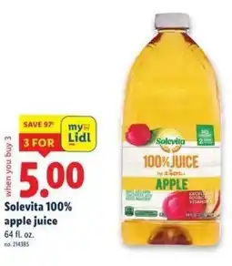 Lidl Solevita 100% apple juice offer