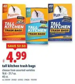 Lidl Tall kitchen trash bags offer