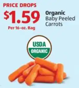 Aldi Organic baby peeled carrots offer
