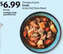 Aldi Thomas foods fresh grass fed stew meat offer