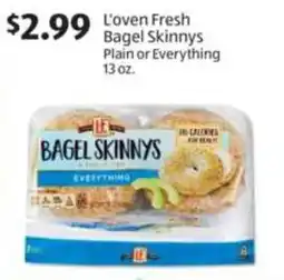 Aldi L'oven Fresh bagel skinnys plain or everything offer