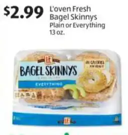 Aldi L'oven Fresh Bagel Skinnys plain or everything offer