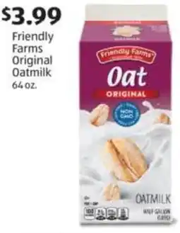 Aldi Friendly farms original oatmilk offer