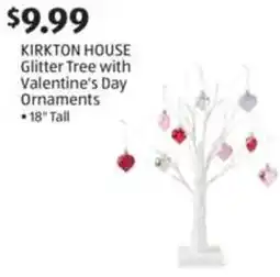 Aldi Kirkton house glitter tree with valentine's day ornaments offer