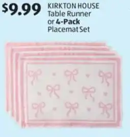 Aldi Kirkton house table runner or 4-pack placemat set offer