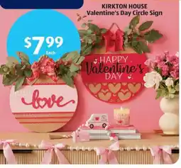 Aldi Kirkton house valentine's day circle sign offer