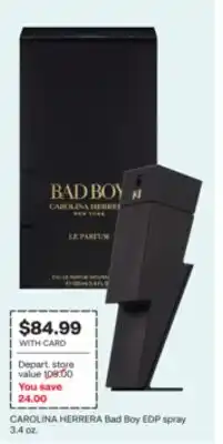 CVS CAROLINA HERRERA Bad Boy EDP spray offer