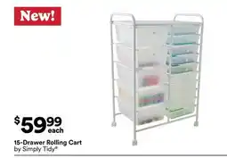 Michaels 15-Drawer rolling cart by Simply Tidy offer