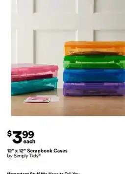 Michaels 12 x 12 Scrapbook cases by Simply Tidy offer